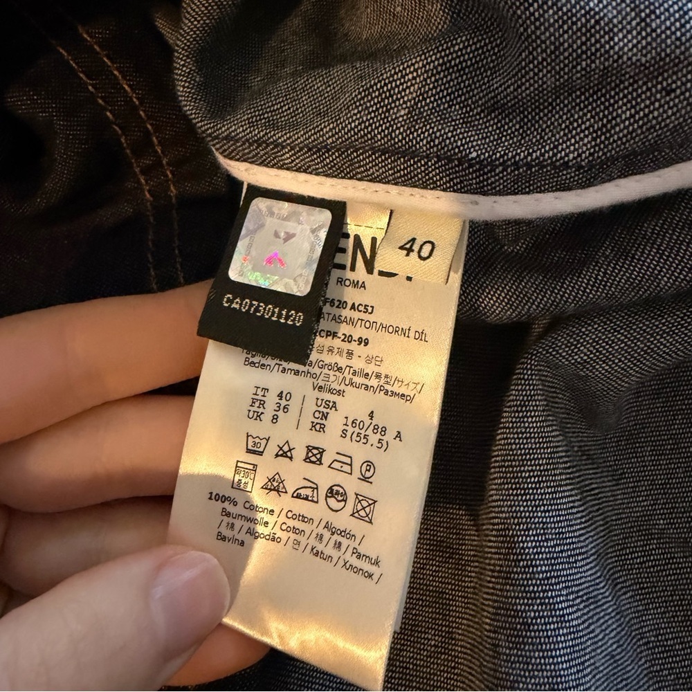 Fendi denim blouse authentic - Picture 5 of 8